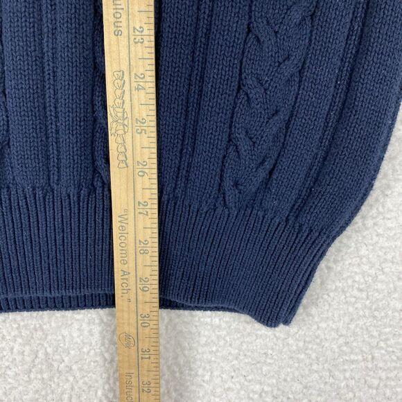 Vintage Woods‎ & Gray Sweater Mens XL Blue Cable Knit Argyle Preppy Heavy Cotton - Picture 13 of 14